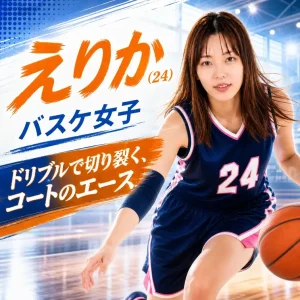 今回登場したのはバスケ女子のえりかちゃん！