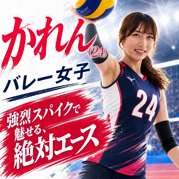 今回はバレー女子のかれんさんが登場！美人でスタイルも良くて、でも強烈なスパイクを打ち込んでくるって…